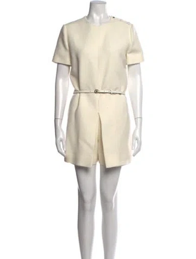 Pre-owned Gucci Wool Crew Neck Romper W/ Tags In Neutrals