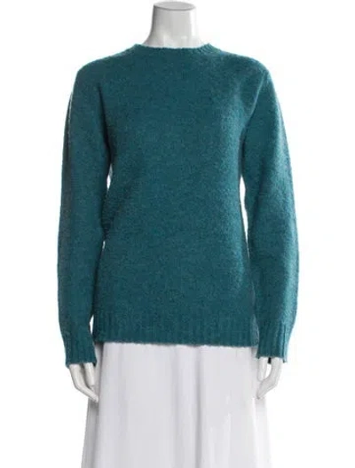 Pre-owned Gucci Wool Crew Neck Sweater In Blue