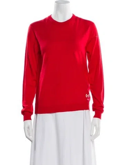 Pre-owned Gucci Wool Crew Neck Sweater In Red