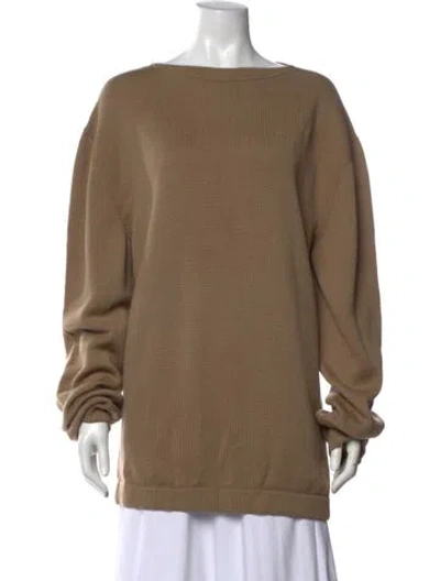Pre-owned Gucci Wool Crew Neck Sweater W/ Tags In Brown