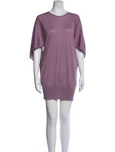 Pre-owned Gucci Wool Crew Neck Tunic In Purple