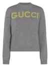 Gucci Wool Crewneck Sweater In Gray