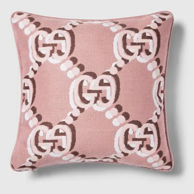 Gucci Wool Cushion With Gg Shadow In Pink