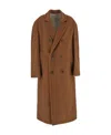 Gucci Men Double-breasted Coat In Brown