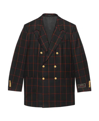GUCCI GUCCI CHECKED DOUBLE BREASTED JACKET