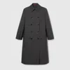 Gucci Wool Double-breasted Coat In Gray