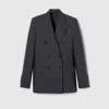 Gucci Double-breasted Wool Jacket In Grey