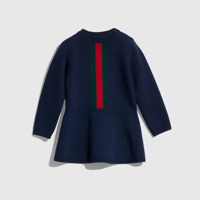 Gucci Babies' Wool Dress In Blue