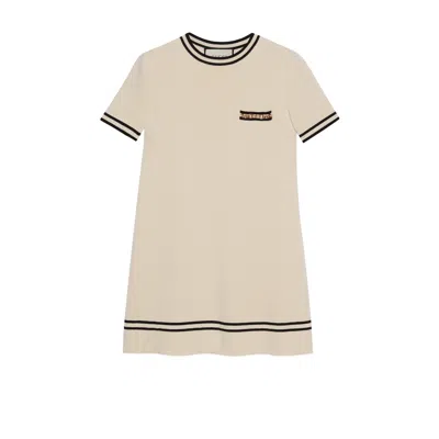 Gucci Wool Dress With Contrast Trim In White