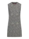 Gucci Textured Fabric Sleeveless Mini Dress With Buttons In Multi