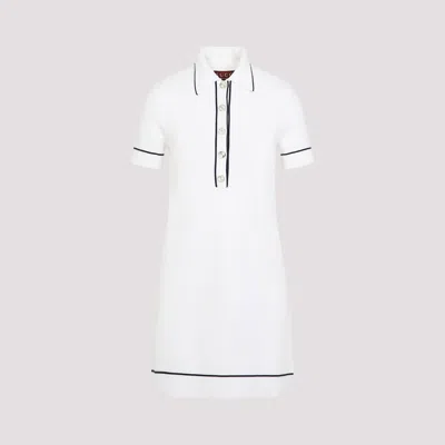 Gucci White Knit Polo Collar Mini Dress