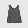 Gucci Wool Dress With Web In Gray