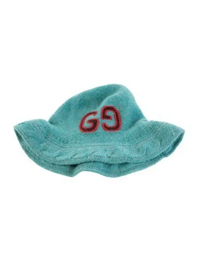 Pre-owned Gucci Wool Embroidered Bucket Hat In Blue