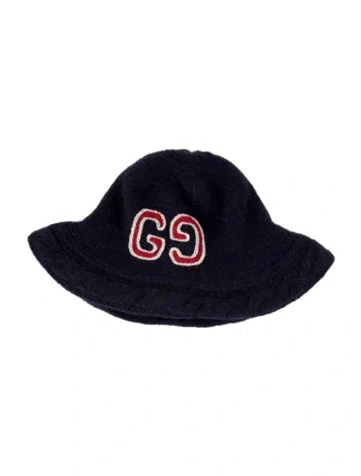 Pre-owned Gucci Wool Embroidered Bucket Hat In Blue