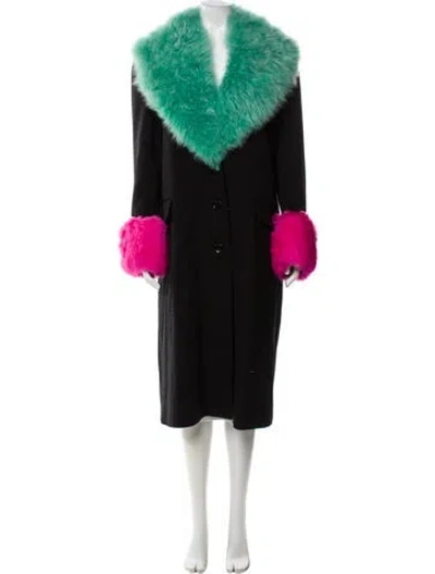 Pre-owned Gucci Wool Faux Fur Coat In Multi