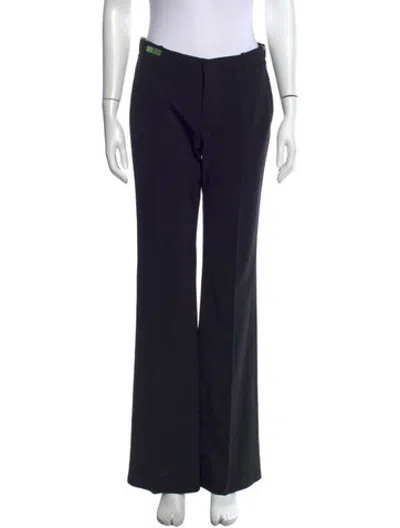 Pre-owned Gucci Wool Flared Pants In Black