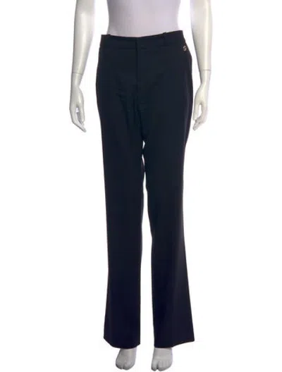 Pre-owned Gucci Wool Flared Pants In Black/blue