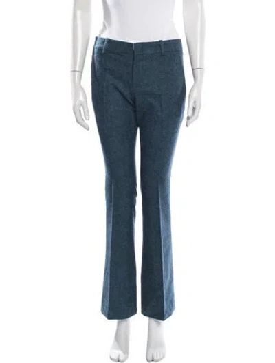 Pre-owned Gucci Wool Flared Pants In Blue