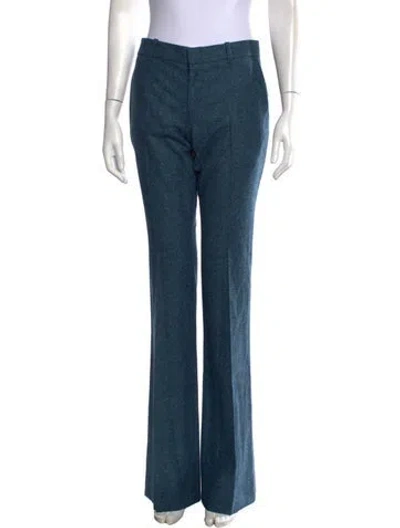 Pre-owned Gucci Wool Flared Pants W/ Tags In Blue