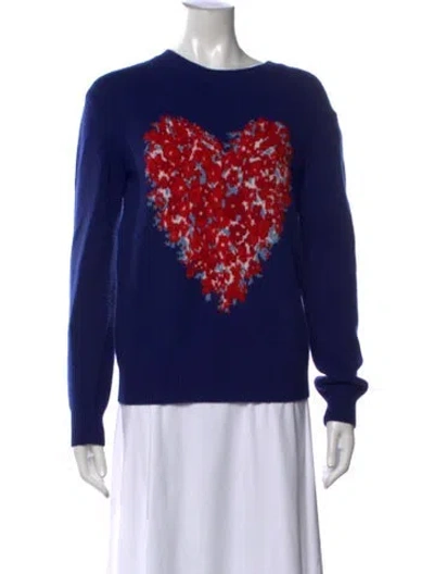 Pre-owned Gucci Wool Floral Print Sweater In Blue