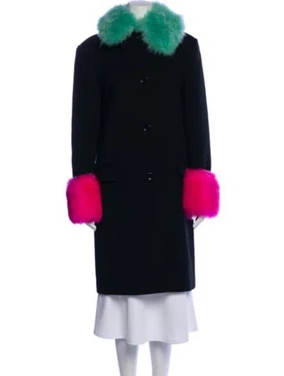 Pre-owned Gucci Wool Fur Coat In Black