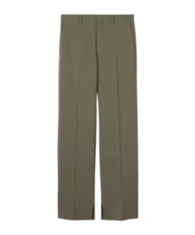 Gucci Wool Gabardine Pant With Embroidery In Green