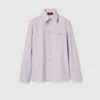 Gucci Wool Gabardine Shirt With Horsebit In Purple