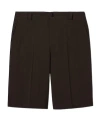 Gucci Wool Gabardine Shorts With Embroidery In Brown
