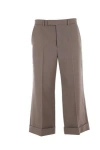 Gucci Textured Gabardine Cropped Pant In Brown