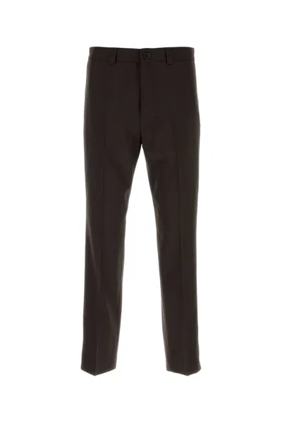 Gucci Wool Gabardine Trousers In Brown