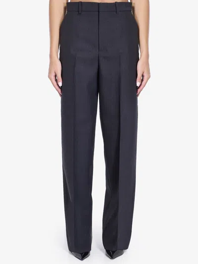 Gucci Wool Gabardine Trousers In Grey