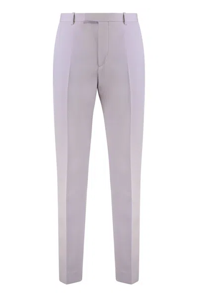 Gucci Wool Gabardine With Back Split Trousers In Neutral