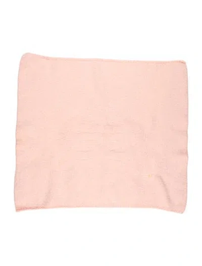 Pre-owned Gucci Wool Gg Heart Baby Blanket In Pink