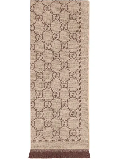 Gucci Wool Gg Jacquard Scarf