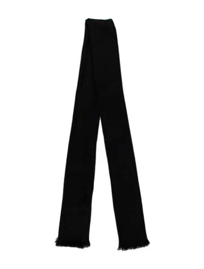 Pre-owned Gucci Wool Gg Logo Scarf In Black