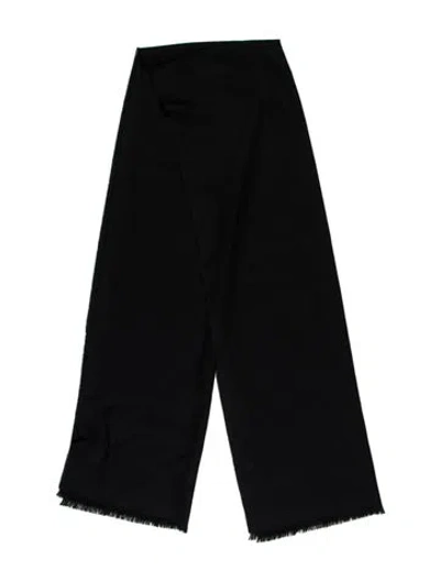 Pre-owned Gucci Wool Gg Logo Scarf In Black