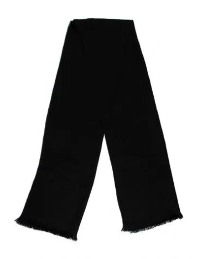 Pre-owned Gucci Wool Gg Logo Scarf In Black