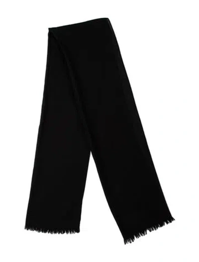 Pre-owned Gucci Wool Gg Logo Scarf In Black