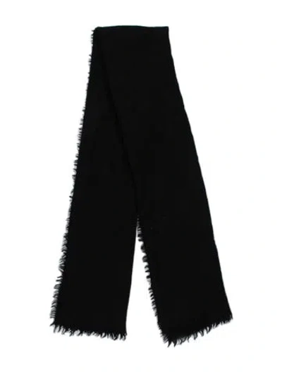 Pre-owned Gucci Wool Gg Logo Scarf In Black