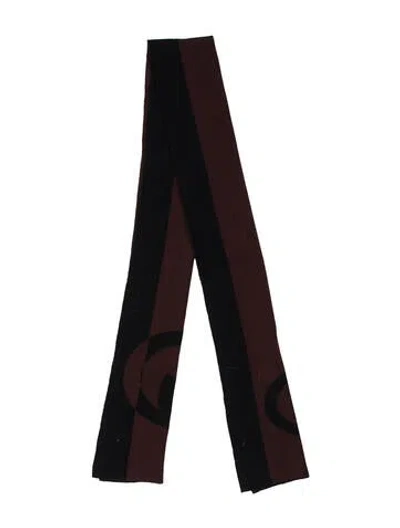 Pre-owned Gucci Wool Gg Logo Scarf In Brown