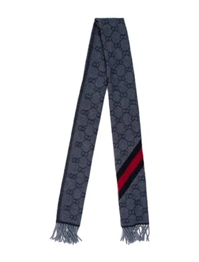Pre-owned Gucci Wool Gg Logo Scarf In Multi