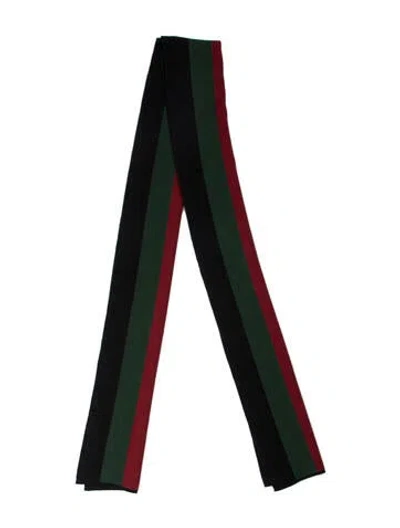 Pre-owned Gucci Wool Gg Logo Scarf In Multi