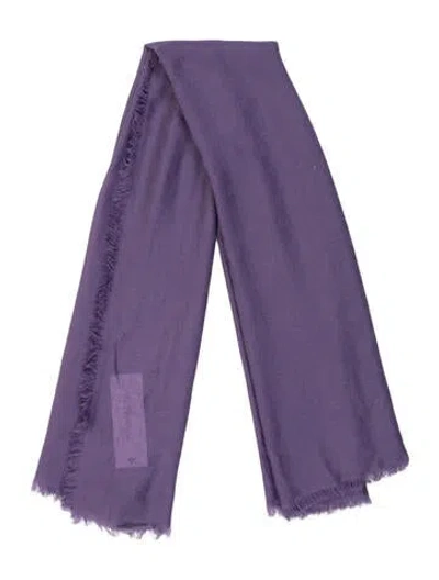 Pre-owned Gucci Wool Gg Logo Scarf In Purple