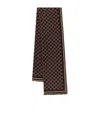 Gucci Patterned Rectangular Wool Scarf In Brown