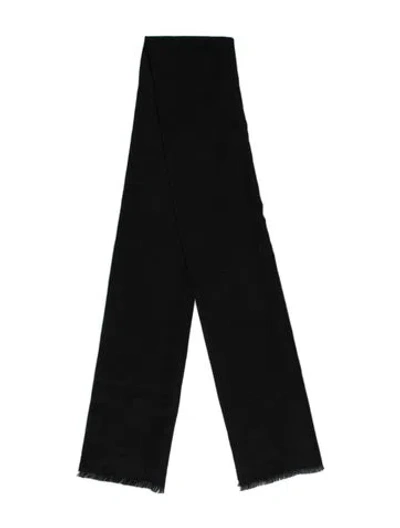 Pre-owned Gucci Wool Gg Signature Scarf In Black