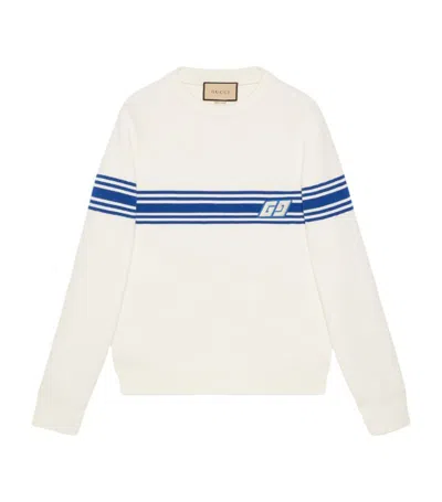 Gucci Wool Gg Striped Sweater In White
