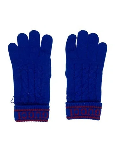 Pre-owned Gucci Wool Gloves In Blue