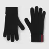 Gucci Wool Gloves With Web In Black