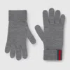 Gucci Wool Gloves With Web In Gray