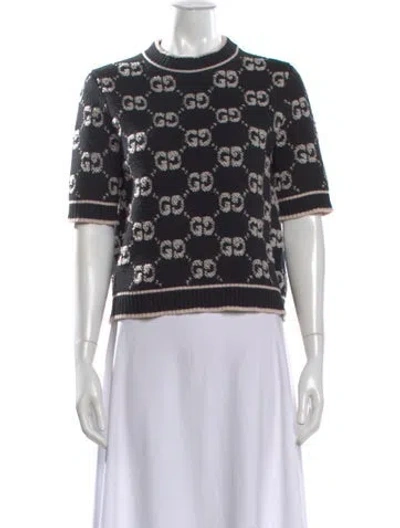 Pre-owned Gucci Wool Graphic Print Sweater